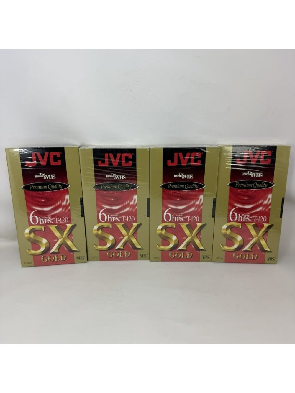 Lot of 4 JVC T-120 SX Gold 120 Blank High Performance VHS Tapes 6 Hour Hr